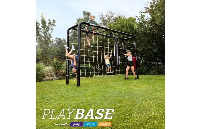 BERG Playbase Medium Met Klimmuur, Trapeze En Rubberen Schommel. 3 BERG Playbase Medium Met Klimmuur, Trapeze En Rubberen Schommel. - Afbeelding 3