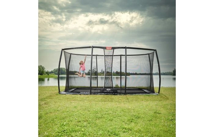 BERG Ultim Champion FlatGround 500 Grijs + Veiligheidsnet Deluxe XL 3 BERG Ultim Champion FlatGround 500 Grijs + Veiligheidsnet Deluxe XL - Afbeelding 3