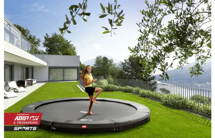 BERG Champion InGround Trampoline Sports 380 Grijs 2 BERG Champion InGround Trampoline Sports 380 Grijs - Afbeelding 2